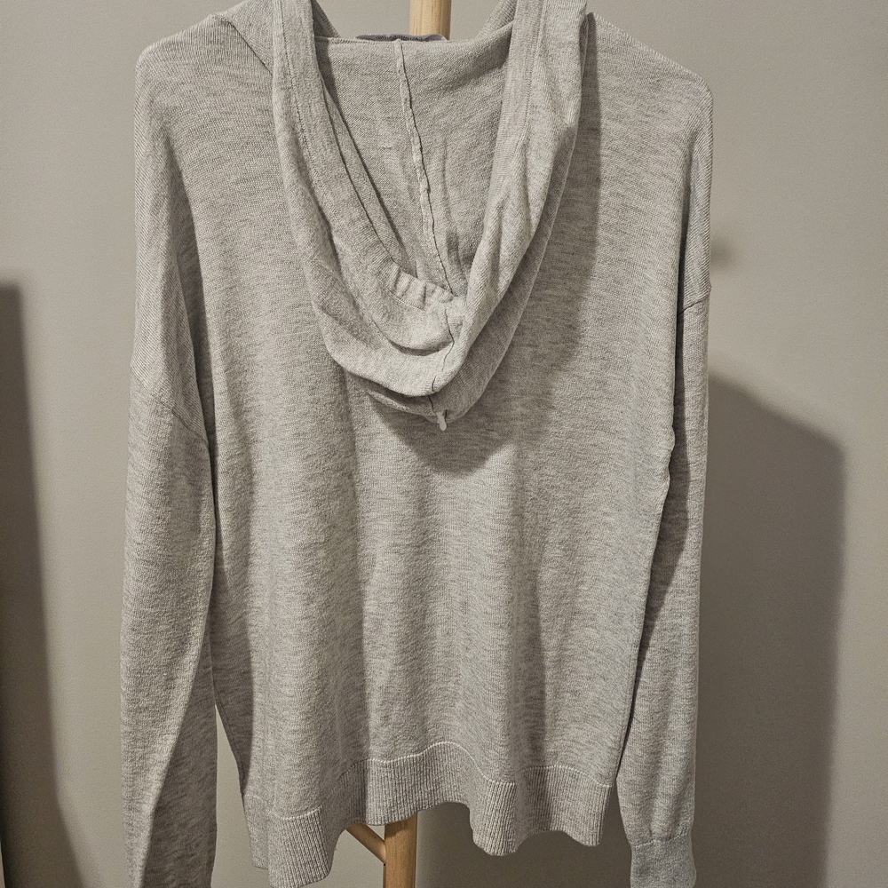 Cashmere Blend Gray Women's Hoodie - Picture 2 of 4